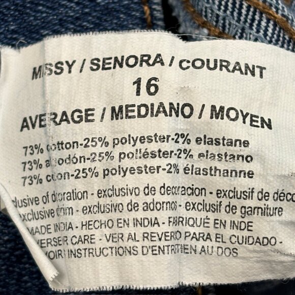 Gloria Vanderebilt Amanda Straight Leg Women's size 16 Dark Wash Blue Denim Jean - Picture 3 of 4